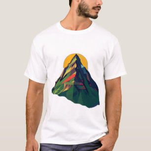 Abstrakte geometrische Berglandschaft T-Shirt