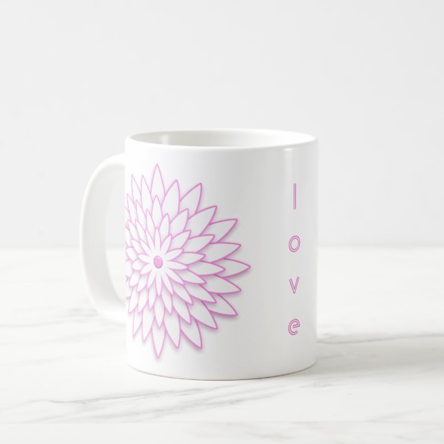 Abstrakte geometrische Blume. Text Tasse (Vorderseite Links)