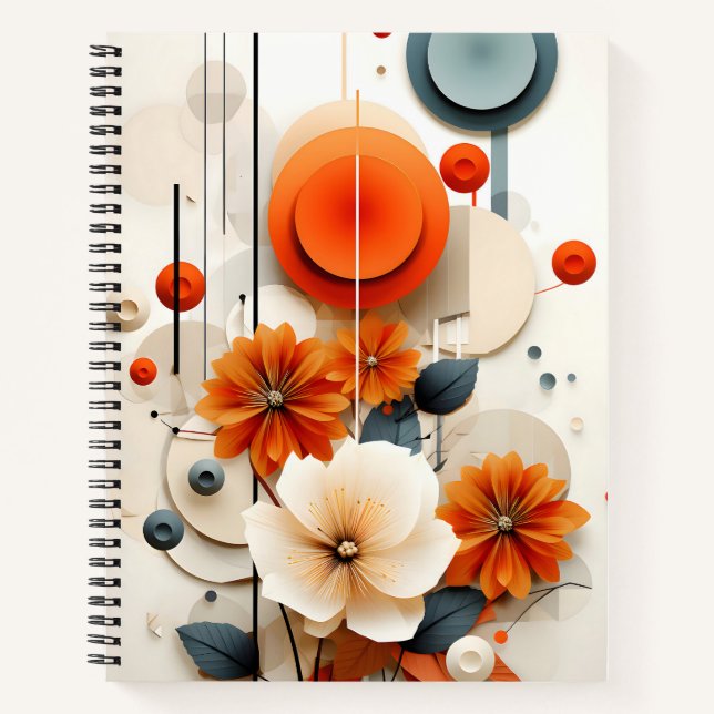 Abstrakte geometrische Blumenmuster Notizbuch (Vorderseite)