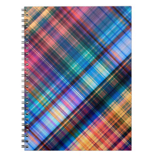 abstrakte geometrische diagonale Regenbogenmusterk Notizblock