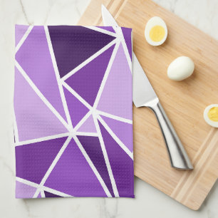 Abstrakte geometrische Dreiecke, Lila, Lilac Geschirrtuch
