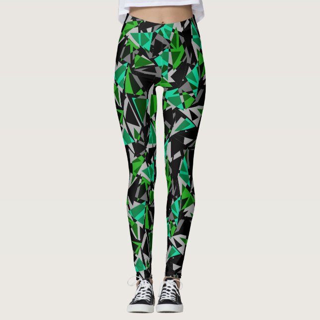 Abstrakte, geometrische, dreieckige, geometrische  leggings (Vorderseite)