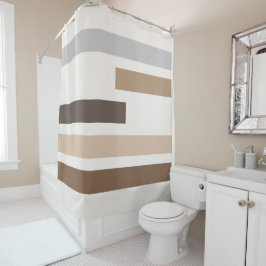 Abstrakte geometrische Erdtöne Streifen Kunstmuste Duschvorhang