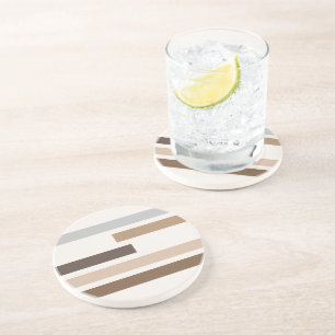 Abstrakte geometrische Erdtöne Streifen Kunstmuste Getränkeuntersetzer