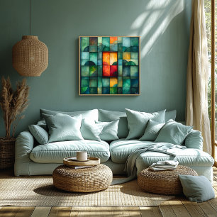 Abstrakte geometrische Farbblockkunst - Moderne Poster