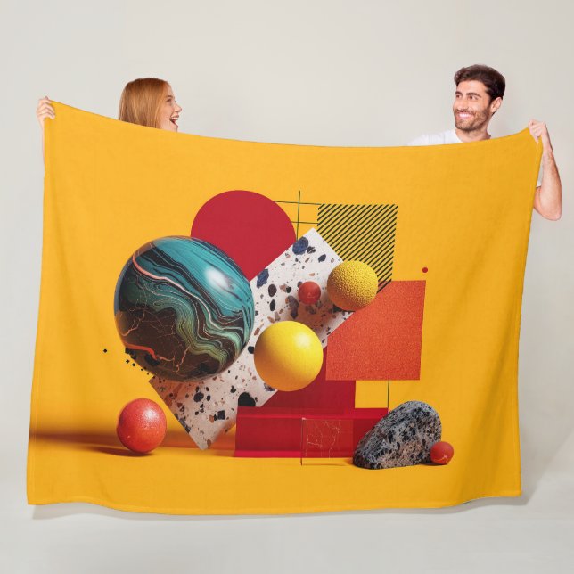 Abstrakte geometrische farbenfrohe Komposition  Fleecedecke (Beispiel)