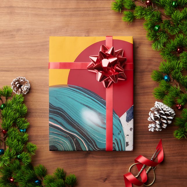 Abstrakte geometrische farbenfrohe Komposition Geschenkpapier (Feiertagsgeschenk)