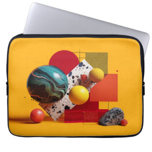 Abstrakte geometrische farbenfrohe Komposition Laptopschutzhülle
