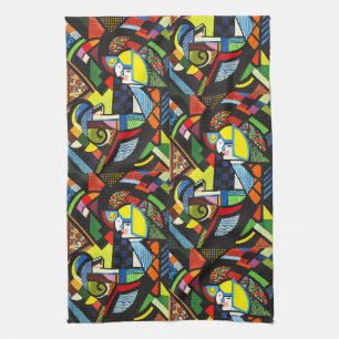 Abstrakte Geometrische Farbige Modernistische Male Geschirrtuch