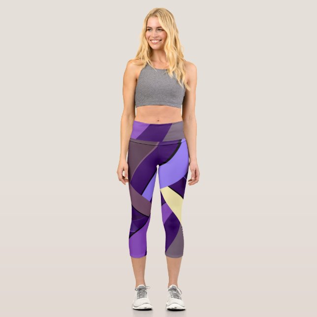 Abstrakte geometrische Form 5 Capri Leggings (Vorderseite)