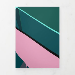 Abstrakte geometrische Form 6 Dreifach Gefaltete Urlaubskarte