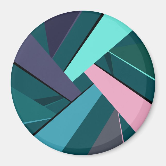 Abstrakte geometrische Form 6 Magnet (Vorne)