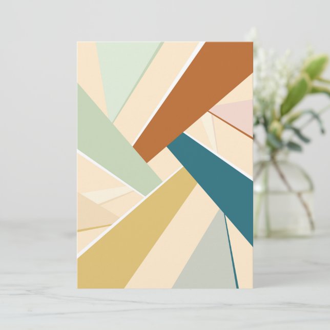 Abstrakte geometrische Form Dankeskarte (Stehend Vorderseite)