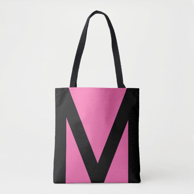 Abstrakte geometrische Form in Schwarz/Neon Pink (Vorderseite)
