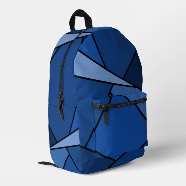 Abstrakte geometrische Formen Bedruckter Rucksack (Rückseitige Ecke links)