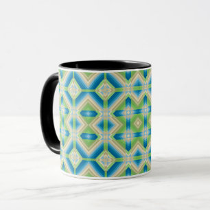 Abstrakte geometrische Formen blau grün weiß elem Tasse