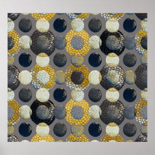 Abstrakte geometrische Formen: Farbenfrohe Wasserf Poster