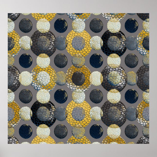 Abstrakte geometrische Formen: Farbenfrohe Wasserf Poster (Vorne)