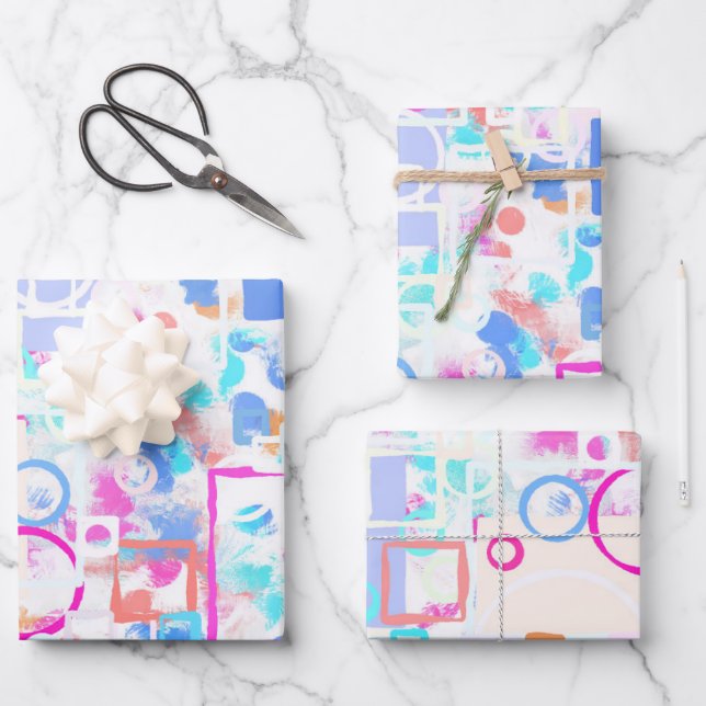 Abstrakte geometrische Formen Geschenkpapier Set (Vorderseite)