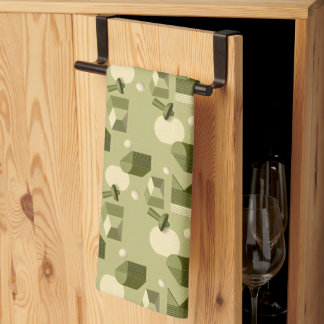 abstrakte geometrische Formen in grünen Tönen Geschirrtuch