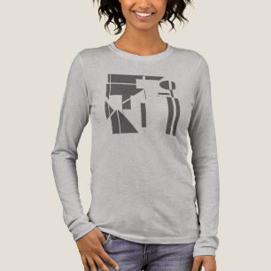 Abstrakte geometrische Formen in Holzkohlegrau im  Tri-Blend Shirt