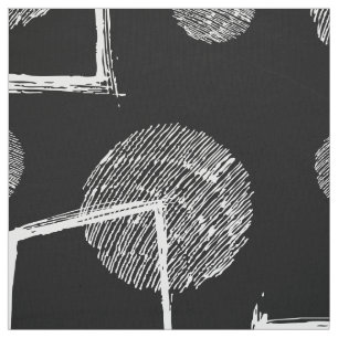 Abstrakte geometrische Formen in Schwarzweiß Stoff
