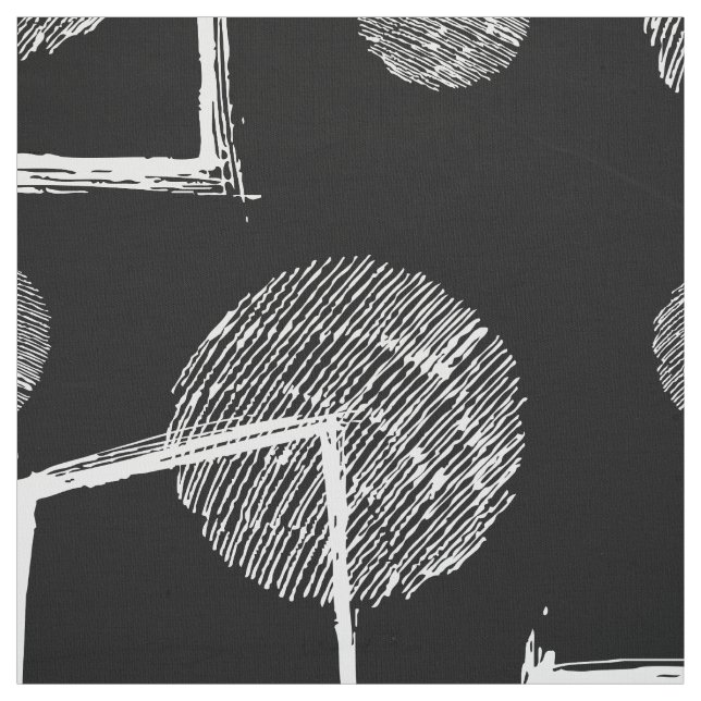 Abstrakte geometrische Formen in Schwarzweiß Stoff (Muster)