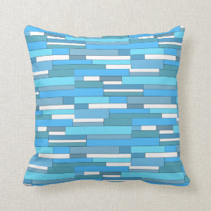 Abstrakte geometrische Formen in Teal & Türkis Kissen