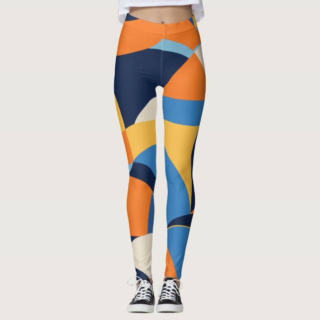 Abstrakte geometrische Formen Leggings (Vorderseite)