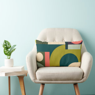 Abstrakte geometrische Formen moderne farbenfrohe Lendenkissen