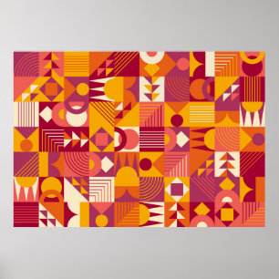 Abstrakte geometrische Formen nahtlos Poster