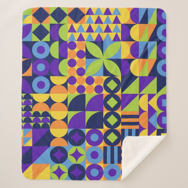 Abstrakte geometrische Formen nahtlos Sherpadecke (Vorderseite)