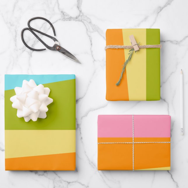 Abstrakte geometrische Formen | Regenbogen  Geschenkpapier Set (Vorderseite)