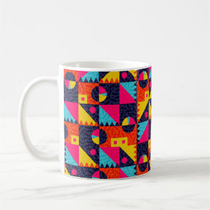 Abstrakte geometrische Formen. Retro farbige Illus Kaffeetasse