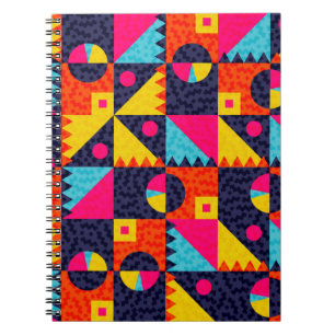 Abstrakte geometrische Formen. Retro farbige Illus Notizblock