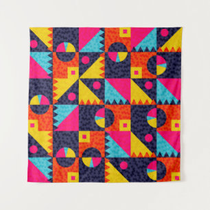 Abstrakte geometrische Formen. Retro farbige Illus Wandteppich