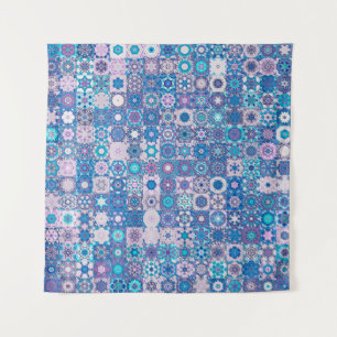 Abstrakte geometrische Formen und Blume, nahtlos p Wandteppich