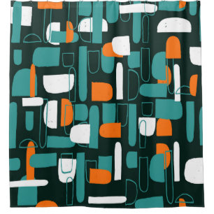 Abstrakte geometrische Formen, Vintager Stil. Duschvorhang
