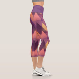 Abstrakte geometrische Gebirge, Lila Capri Leggings