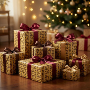 Abstrakte geometrische Gelbblume Geschenkpapier