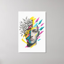 Abstrakte geometrische Gesicht moderne Wandkunst