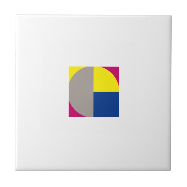 Abstrakte geometrische Graufuchsie Fliese (Vorderseite)