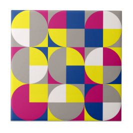 Abstrakte geometrische Graufuchsie Fliese