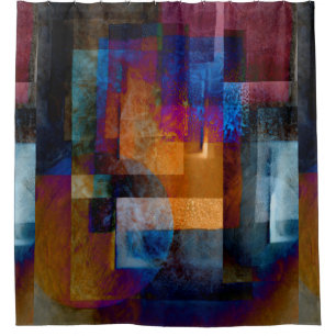 Abstrakte geometrische Grunge Duschvorhang