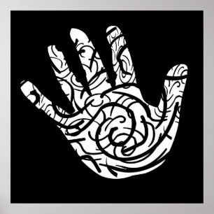 abstrakte geometrische Handfläche Poster