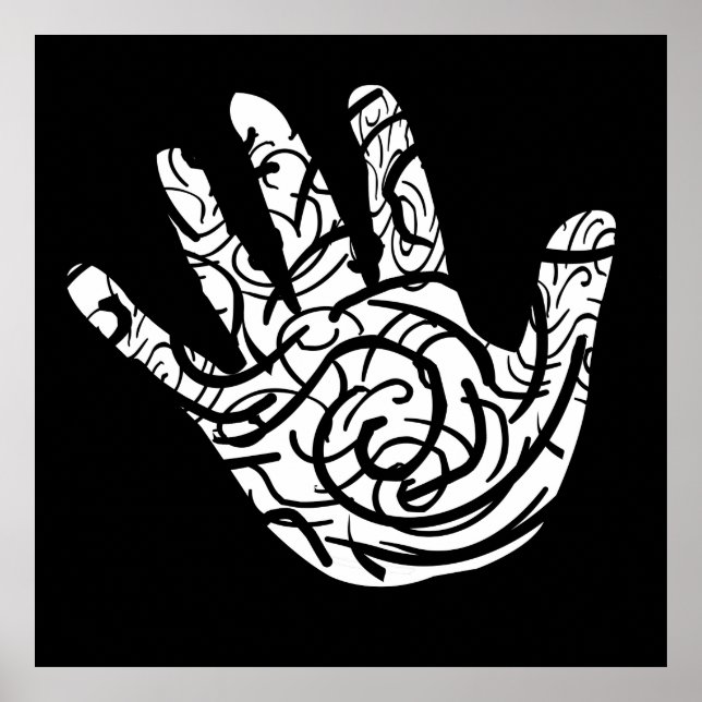 abstrakte geometrische Handfläche Poster (Vorne)