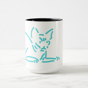 Abstrakte geometrische Katze Symbolische Linienk Tasse