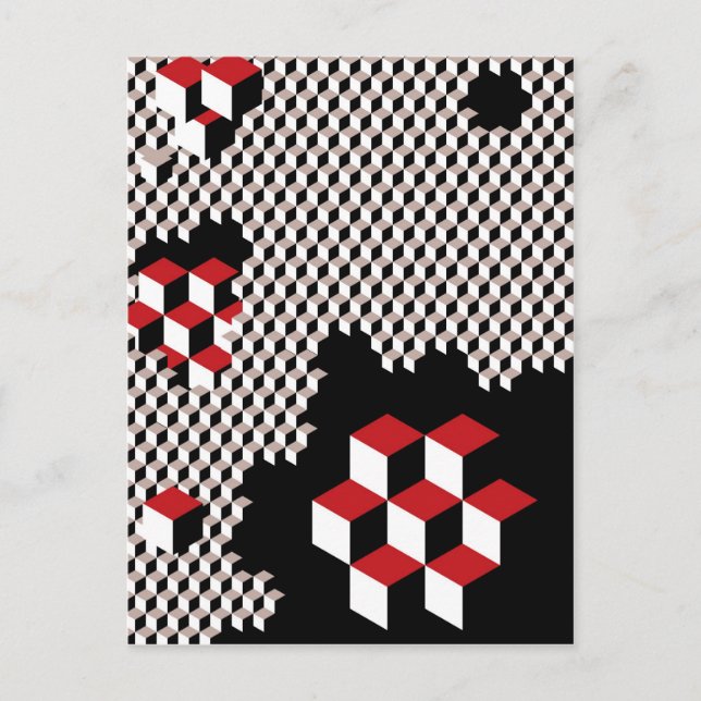 Abstrakte geometrische Konstruktion mit Hexagon Postkarte (Vorderseite)