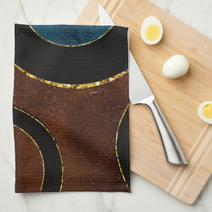 Abstrakte geometrische Kreise Gold Glitter Folie Geschirrtuch