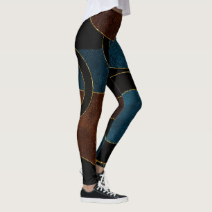 Abstrakte geometrische Kreise Gold Glitterfolie   Leggings